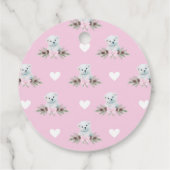 ピンクポーラーベアーキューガールハート冬季ベビーシャワー フェイバータグ (裏面)