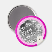 ピンクポーラーベアーラウンドマグネット マグネット (正面/裏面)