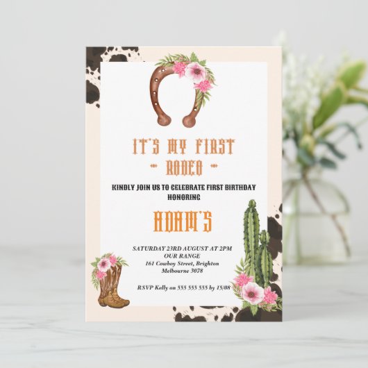 ピンクマイファーストロデオカウボーイ 招待状 (スタンド正面)