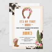 ピンクマイファーストロデオカウボーイ 招待状 (正面/裏面)