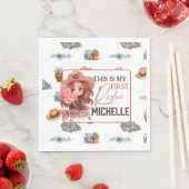 ピンクマイファーストロデオバースデーパーティー紙プレート スタンダードランチョンナプキン (インサイチュ)