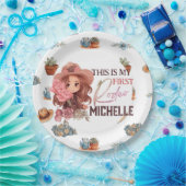 ピンクマイファーストロデオバースデーパーティー紙プレート ペーパープレート (パーティー)