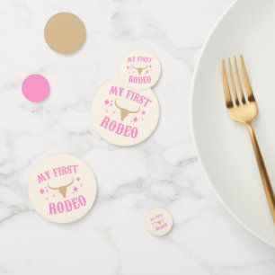 ピンクマイファーストロデオ女性のカーボーイ1stファースト誕生日 コンフェッティ