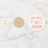 ピンクマイファーストロデオ女性のカーボーイ1stファースト誕生日 コンフェッティ (正面)