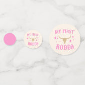 ピンクマイファーストロデオ女性のカーボーイ1stファースト誕生日 コンフェッティ (裏面)