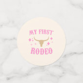 ピンクマイファーストロデオ女性のカーボーイ1stファースト誕生日 コンフェッティ (スモール正面)