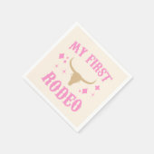 ピンクマイファーストロデオ女性のカーボーイ1stファースト誕生日 スタンダードカクテルナプキン (角)