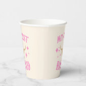 ピンクマイファーストロデオ女性のカーボーイ1stファースト誕生日 紙コップ (右)