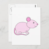 ピンクマウス。 ポストカード (正面/裏面)