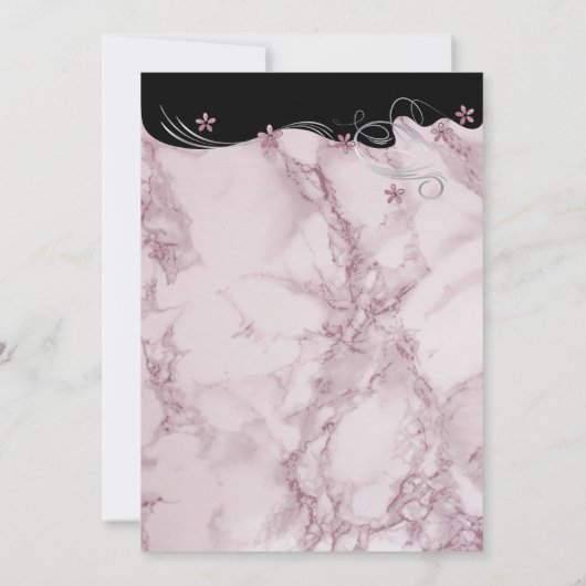 ピンクマウブマーブル結婚式招待状テンプレート 招待状 (裏面)