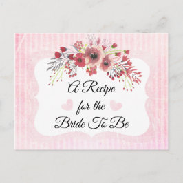 ピンクマウベコーラル赤面ピンクレシピカード ポストカード