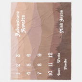 ピンクマウンテンズアドベンチャーアウェイツベビーマイルストーン フリースブランケット (正面)