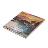 ピンクマウンテンズレイクアルパインサンセットランドスケープ タイル (側面)