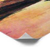 ピンクマウンテンズレイクアルパインサンセットランドスケープ ポスター (角)