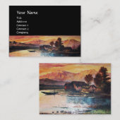 ピンクマウンテンズレイクアルパインサンセットランドスケープ 名刺 (正面/裏面)