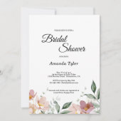 ピンクマウヴヴィンテージフローラブライダルシャワー 招待状 (正面)