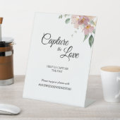 ピンクマウヴヴィンテージフローラ結婚の愛のキャプチャ 台座サイン (インサイチュ)