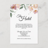 ピンクマウヴヴィンテージフローラ結婚ズアコモデーション エンクロージャーカード (正面)