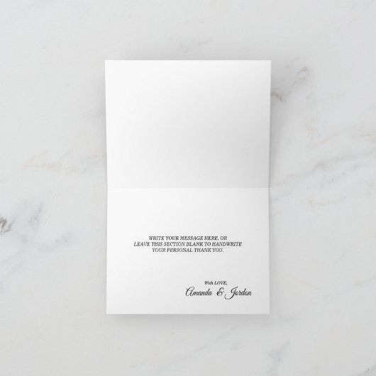 ピンクマウヴヴィンテージ結婚フローラのサンキューカード サンキューカード (内部)