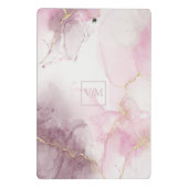 ピンクマウヴ金ゴールド静脈大理石スクリプト ミニクリップボード (裏面)