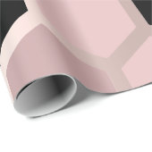 ピンクマウーブバラ金ゴールドジオメトリハニカム六角 ラッピングペーパー (ロールコーナー)