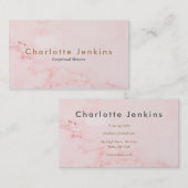 ピンクマエレガントーブル金ゴールドプロフェッショナル 名刺 (正面/裏面)