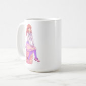 ピンクマカロンガール コーヒーマグカップ (正面左)