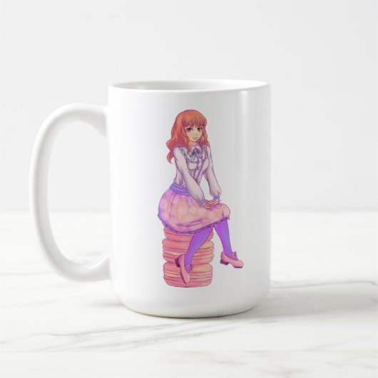 ピンクマカロンガール コーヒーマグカップ (左)