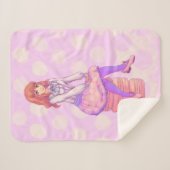 ピンクマカロンガール シェルパブランケット (正面(横))