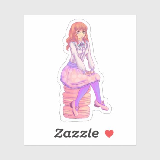 ピンクマカロンガール シール (シート)