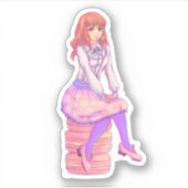 ピンクマカロンガール シール (正面)