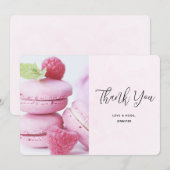 ピンクマカロン&レッドラズベリー サンキューカード (正面/裏面)