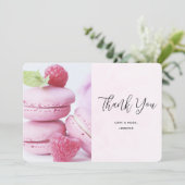 ピンクマカロン&レッドラズベリー サンキューカード (スタンド正面)