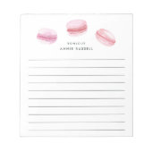 ピンクマカロン |線パーソナライズされた付 ノートパッド (正面)