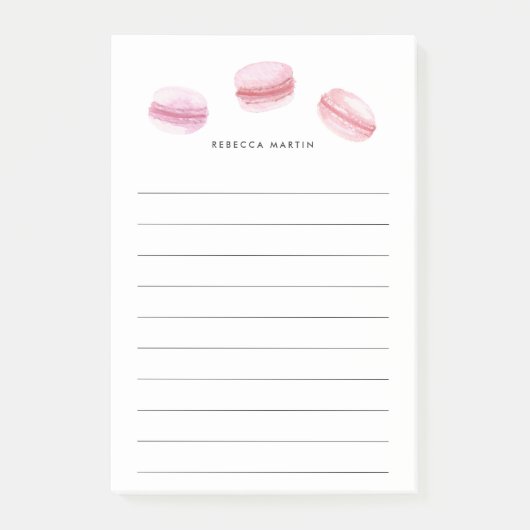 ピンクマカロン |線パーソナライズされた付 ポストイット (正面)