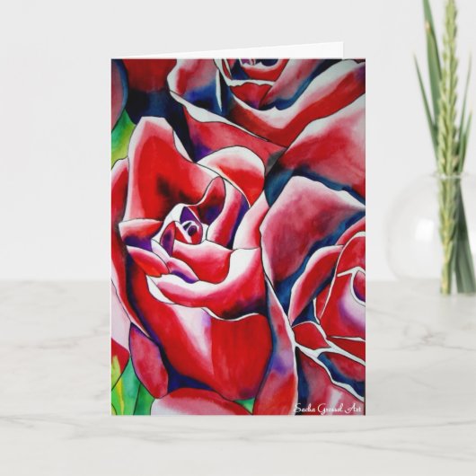 ピンクマクロバラ母の日カード詩 カード (正面)