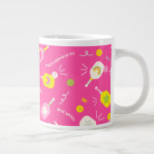 ピンクマグのためのピックボールマグ選手ギフト ジャンボコーヒーマグカップ (右)