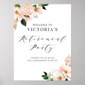 ピンクマグノリアとアジサイ退職歓迎 ポスター (正面)