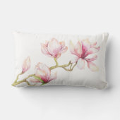 ピンクマグノリアウォーターカラーイラストレーション ランバークッション (裏面)