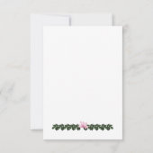 ピンクマグノリアグリーンリーフローラウェディングRSVPカード 招待状 (裏面)