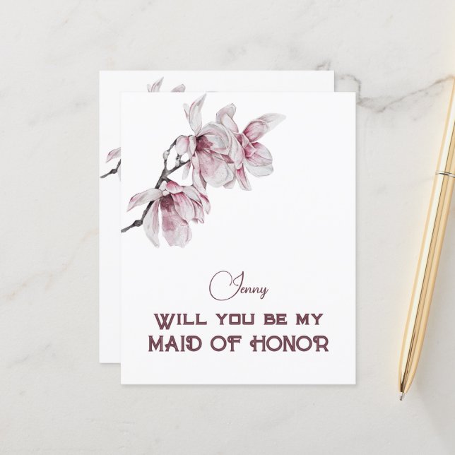 ピンクマグノリアスがメイド・オブ・オーナー（花嫁付き添い人） (正面/裏面インサイチュ)