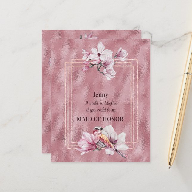 ピンクマグノリアスが私のメイド・オブ・オーナー（花嫁付き添い人） (正面/裏面インサイチュ)