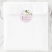 ピンクマグノリアス結婚セージEucalyptusありがとうC ラウンドシール (バッグ)