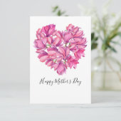 ピンクマグノリアハートマザーズデイフラットカード カード (スタンド正面)