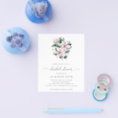 ピンクマグノリアバジェットブライダルシャワー招待 チラシ (シングル)