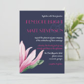 ピンクマグノリアフラワーイン開花 |ブルー結婚ズ 招待状 (スタンド正面)