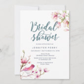 ピンクマグノリアフローラブライダルシャワー招待 招待状 (正面)