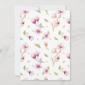 ピンクマグノリアフローラブライダルシャワー招待 招待状 (裏面)
