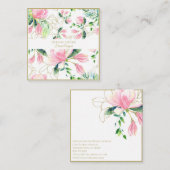 ピンクマグノリアフローラ名刺 スクエア名刺 (正面/裏面)