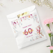 ピンクマグノリアフローラ感謝してい白君60歳の誕生日 フェイバーバッグ (封をした状態)